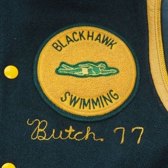 Vintage 1970s Blackhawk High School Cougars "Butch" Wool Varsity Jacket Men's 42 - Picture 5 of 13